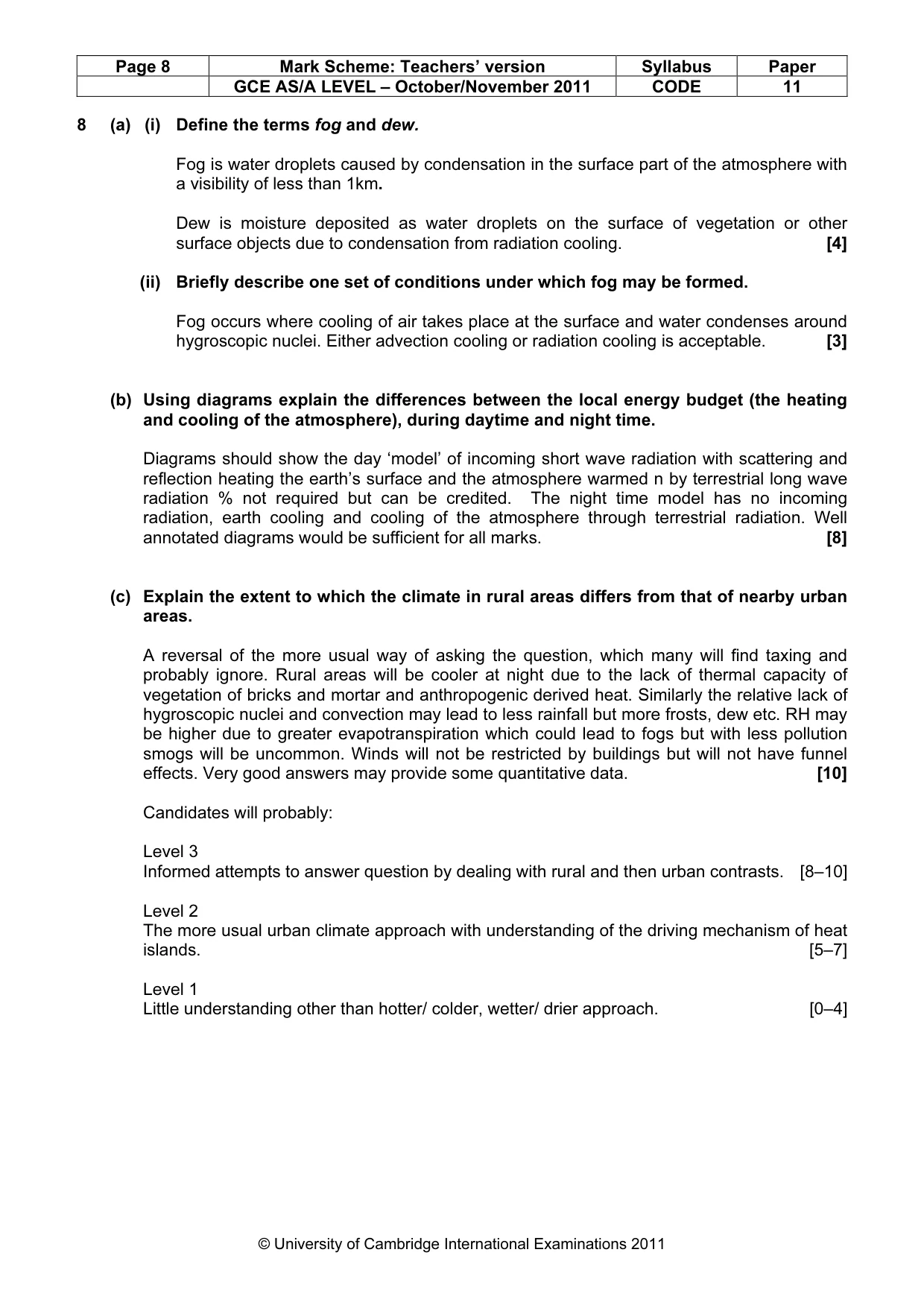 Mark scheme, page 8 of 14