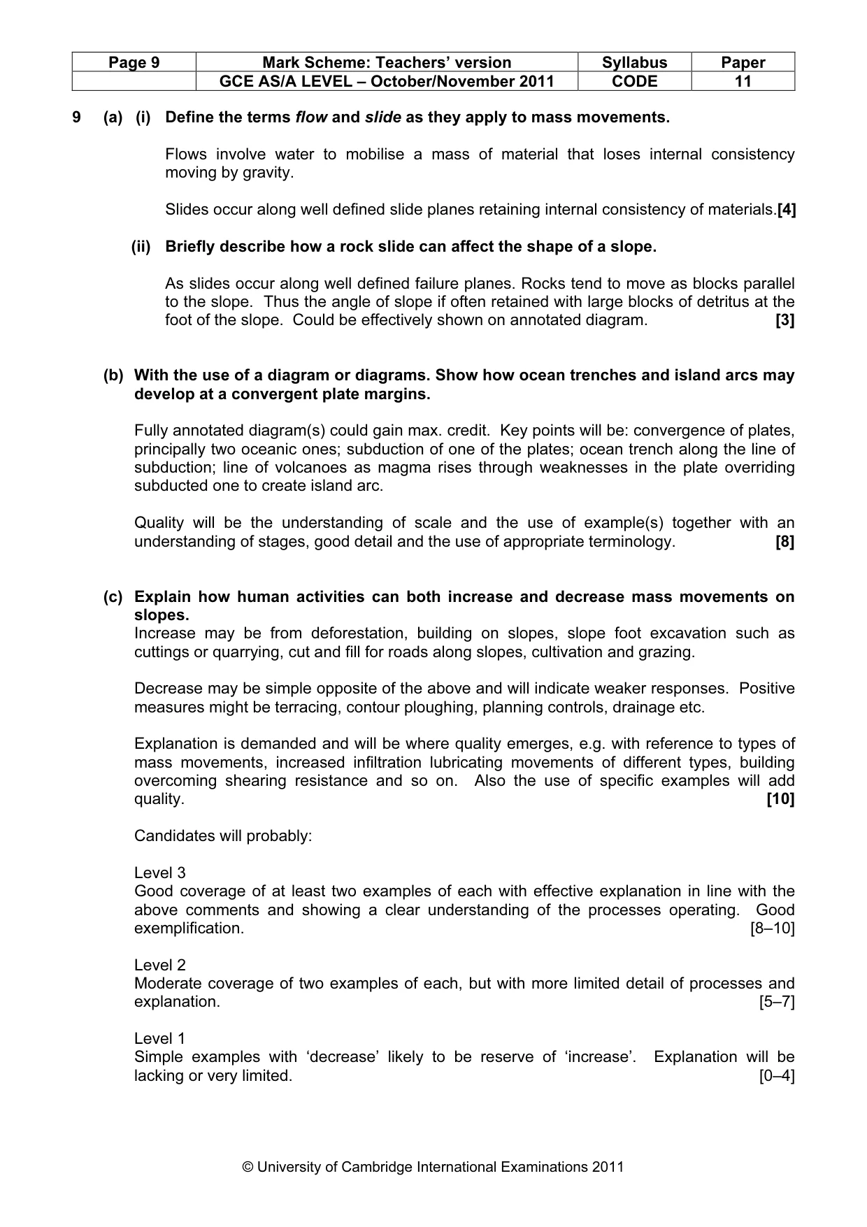 Mark scheme, page 9 of 14