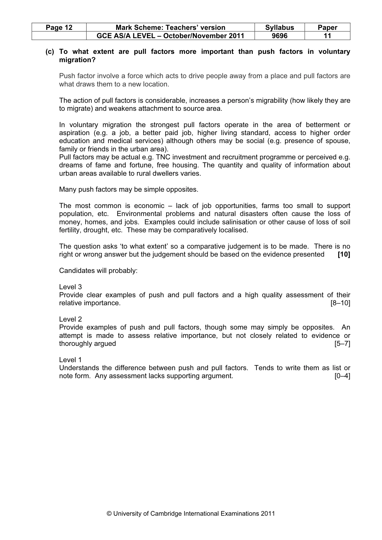 Mark scheme, page 12 of 14