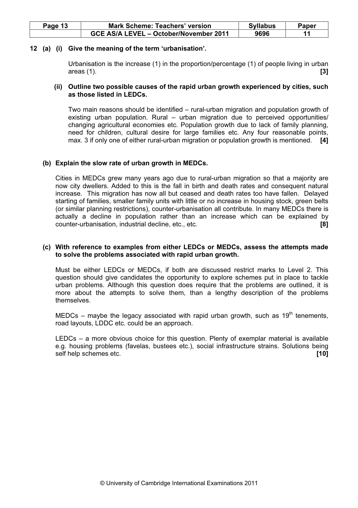 Mark scheme, page 13 of 14