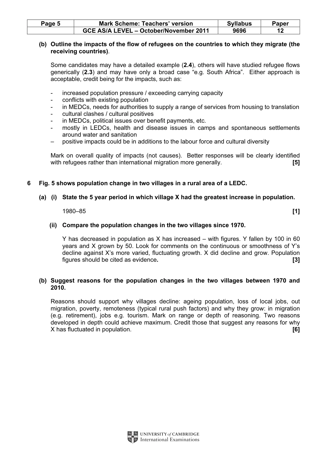 Mark scheme, page 5 of 14
