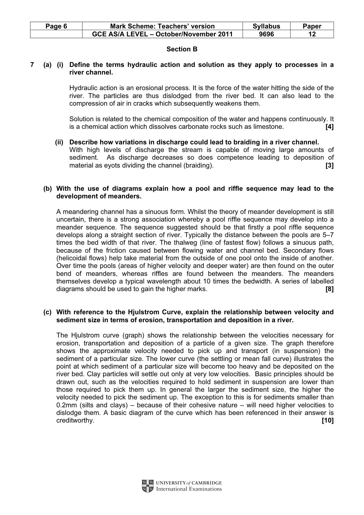Mark scheme, page 6 of 14