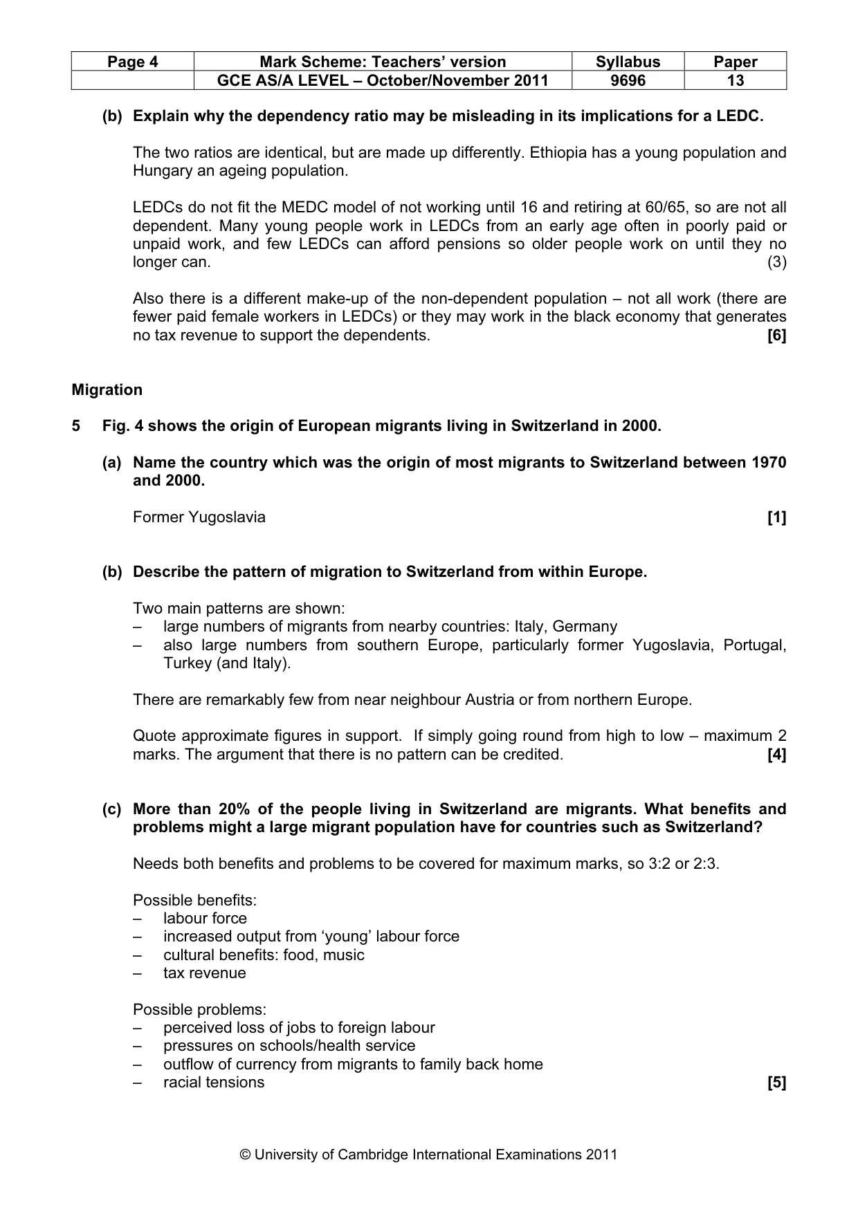 Mark scheme, page 4 of 12