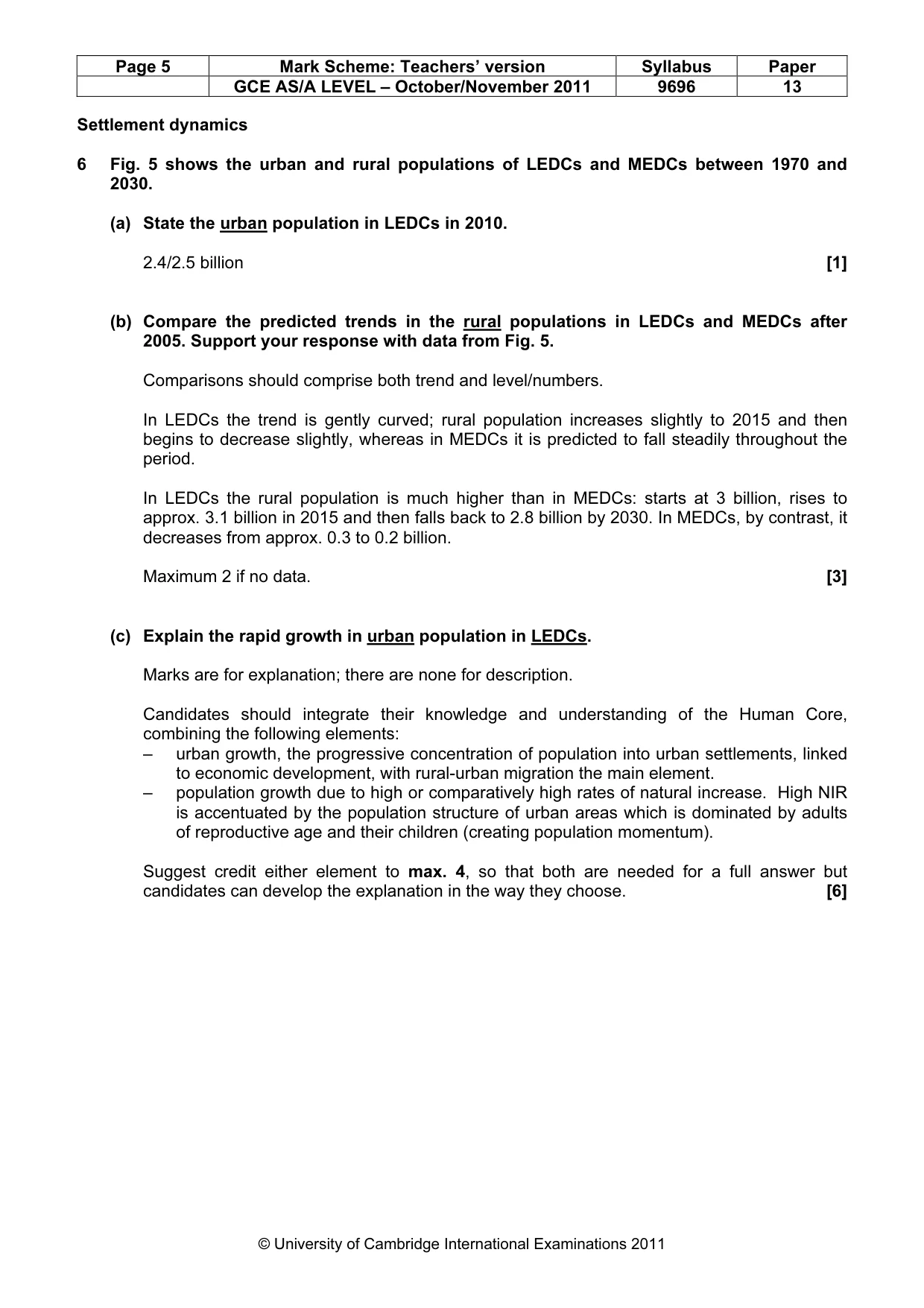 Mark scheme, page 5 of 12