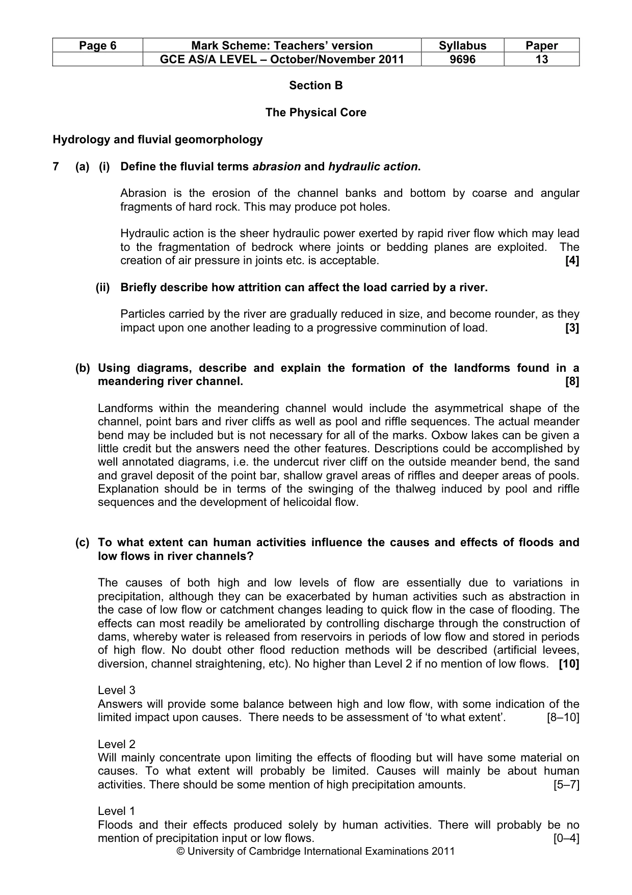 Mark scheme, page 6 of 12