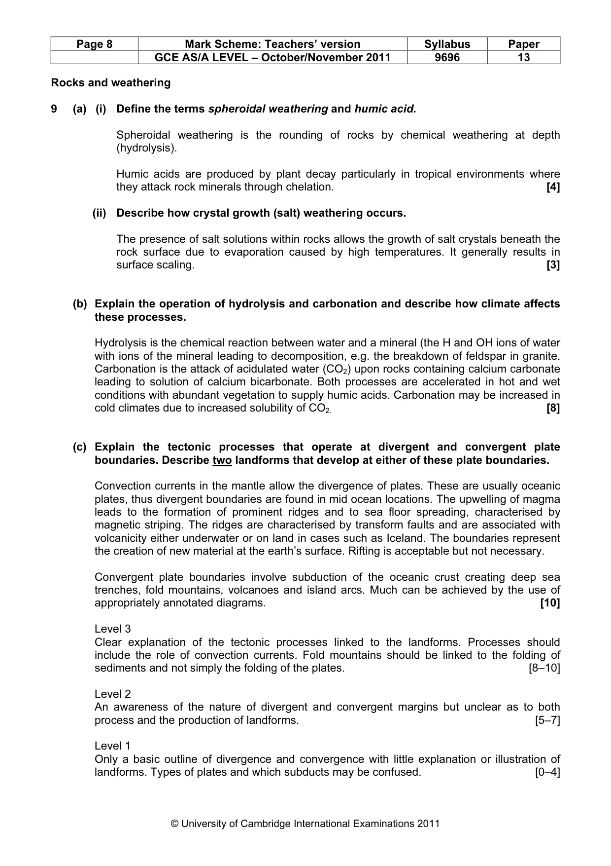 Mark scheme, page 8 of 12