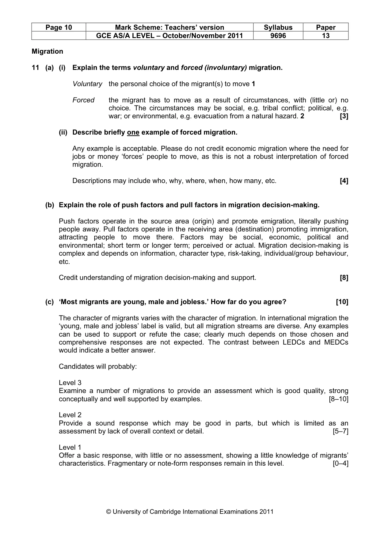 Mark scheme, page 10 of 12