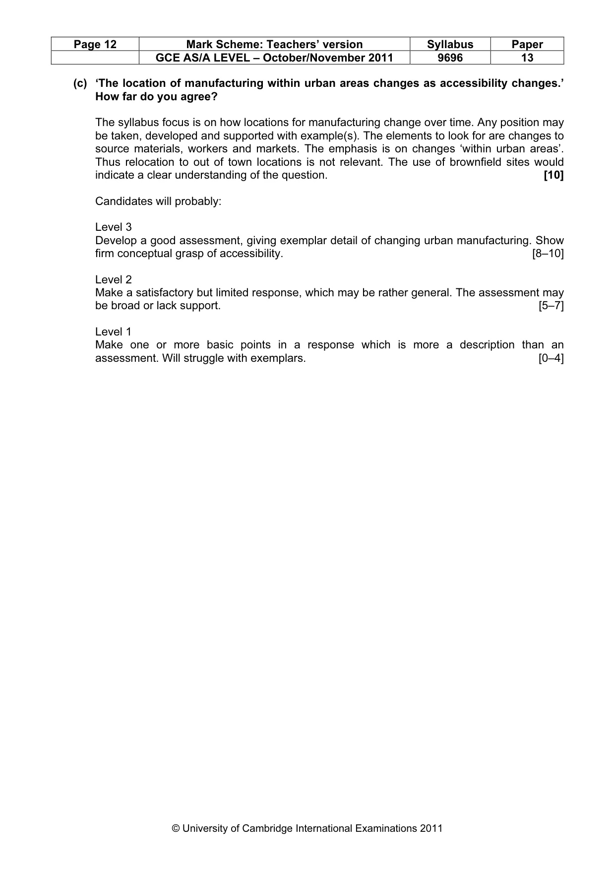 Mark scheme, page 12 of 12