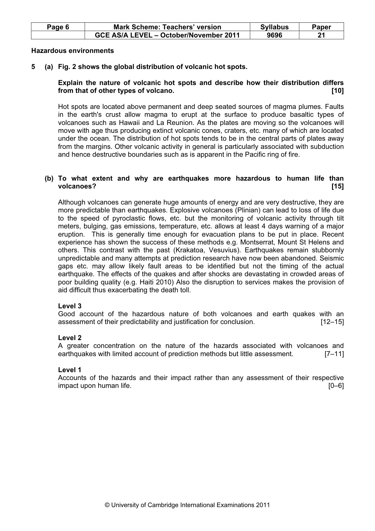 Mark scheme, page 6 of 9