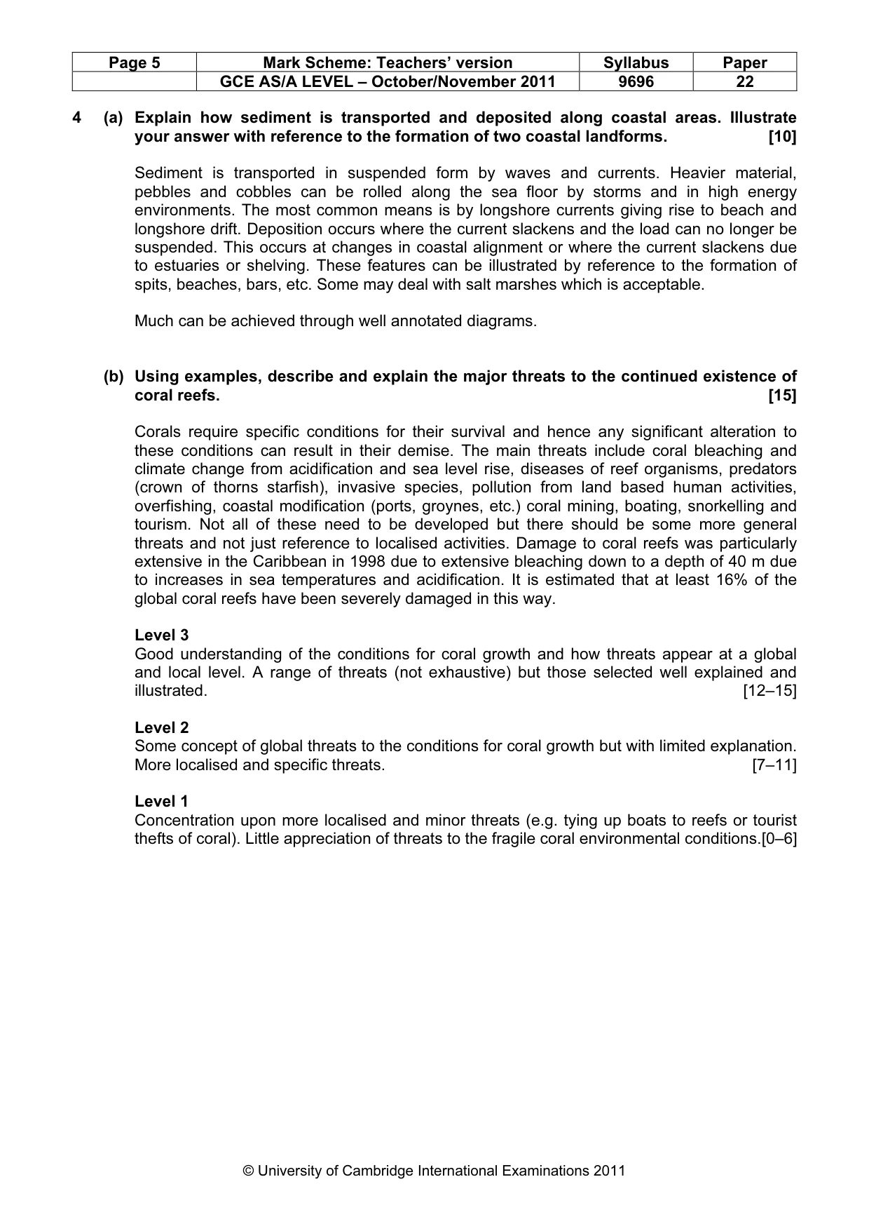 Mark scheme, page 5 of 9
