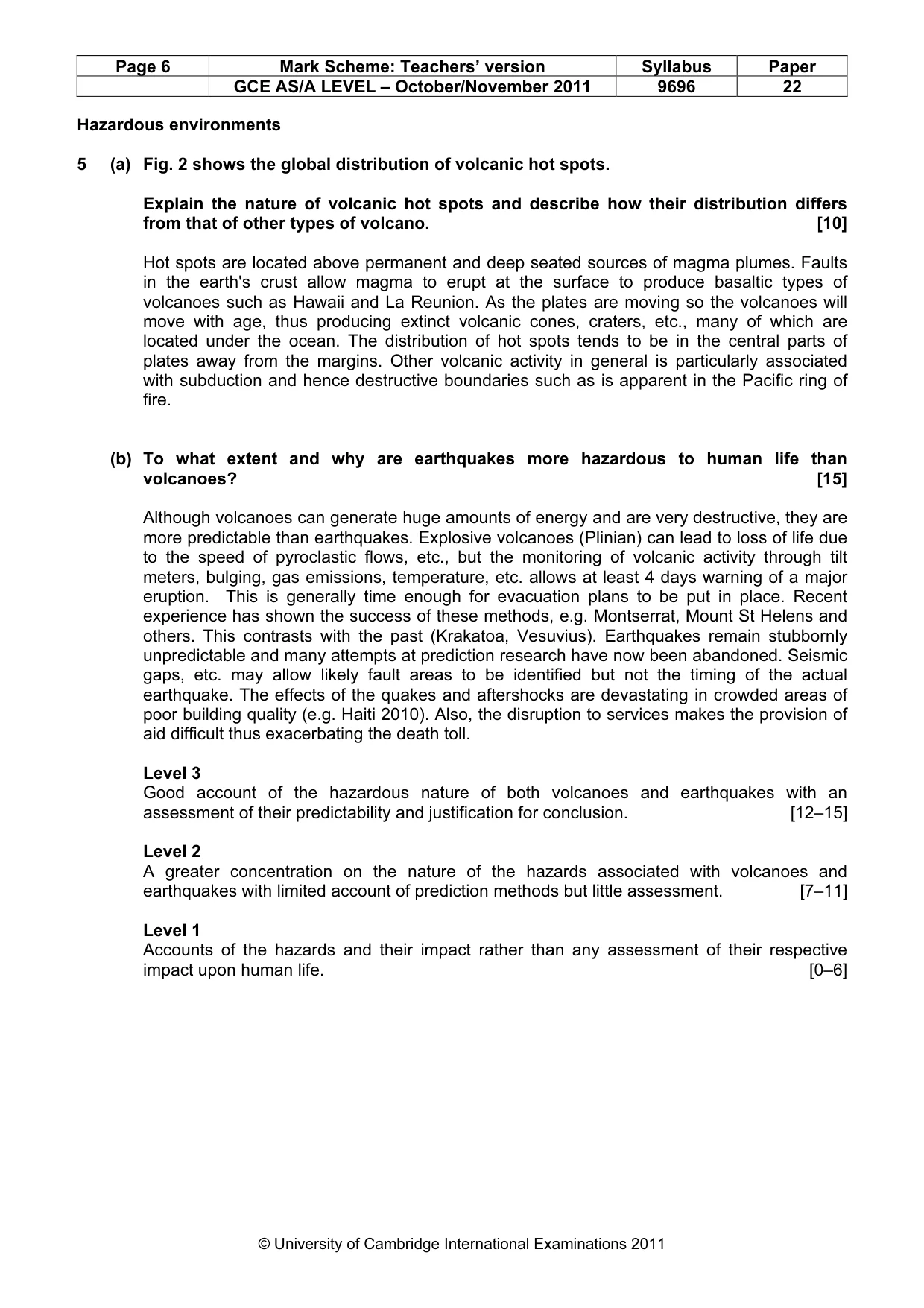 Mark scheme, page 6 of 9