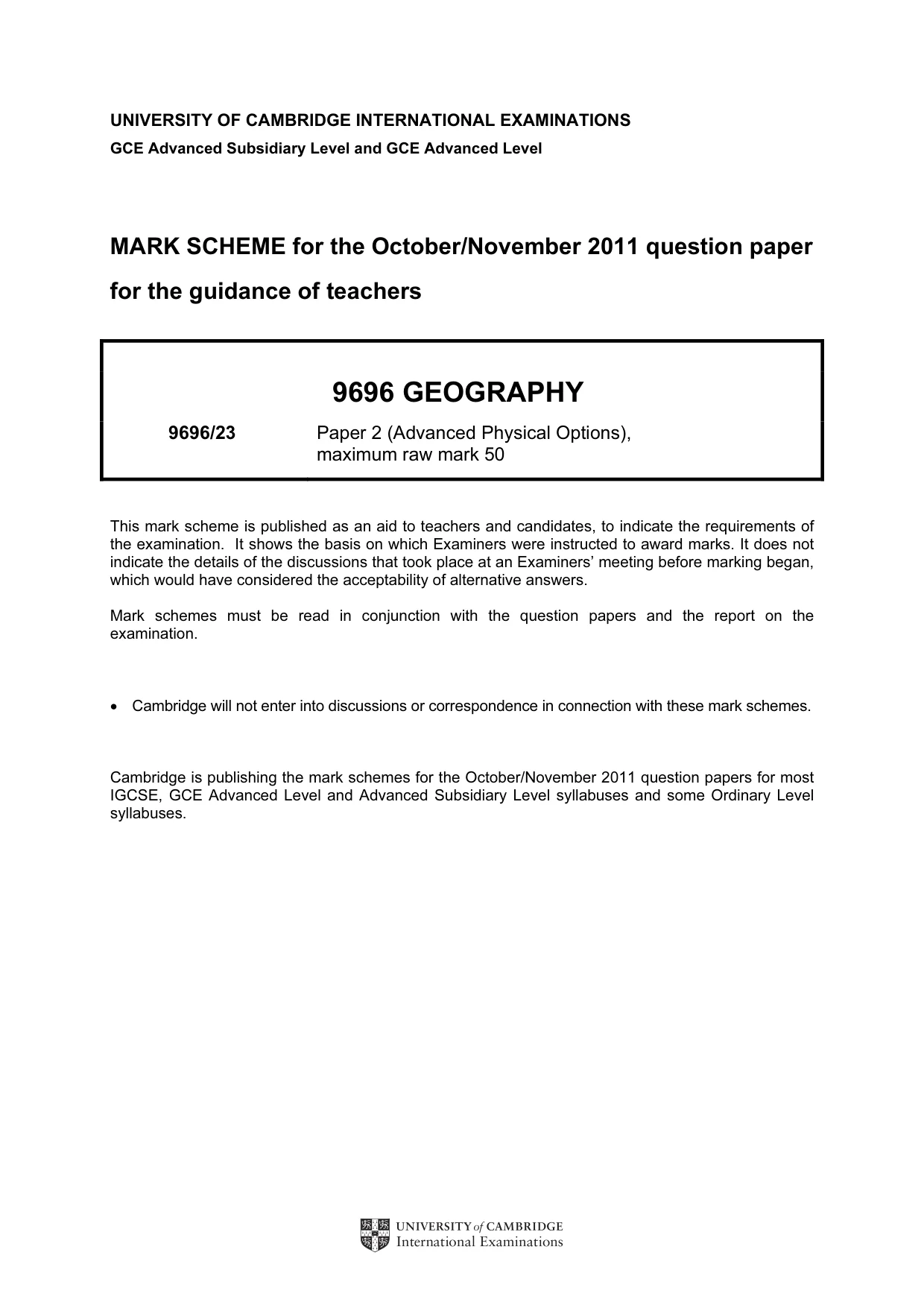 Mark scheme, page 1 of 10