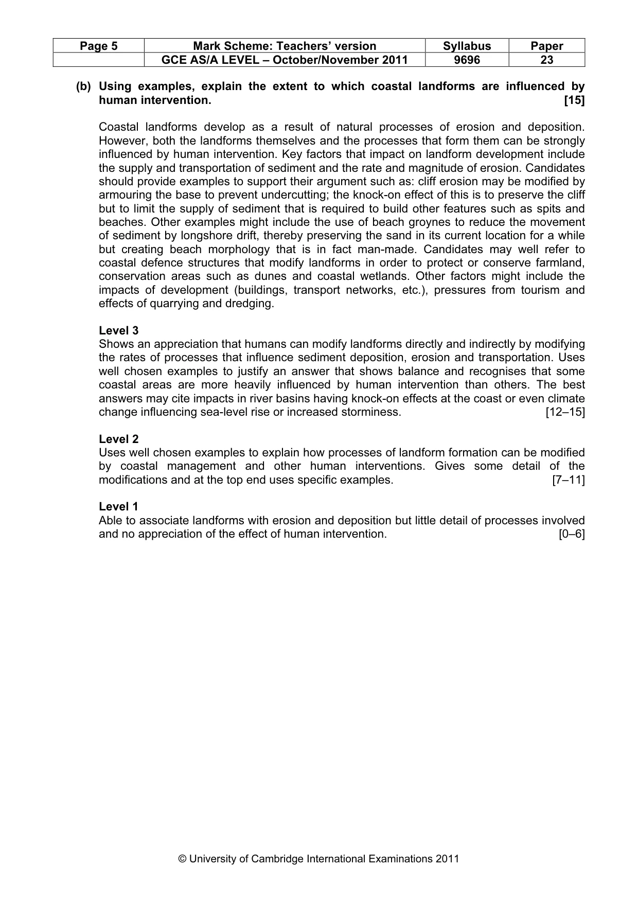 Mark scheme, page 5 of 10