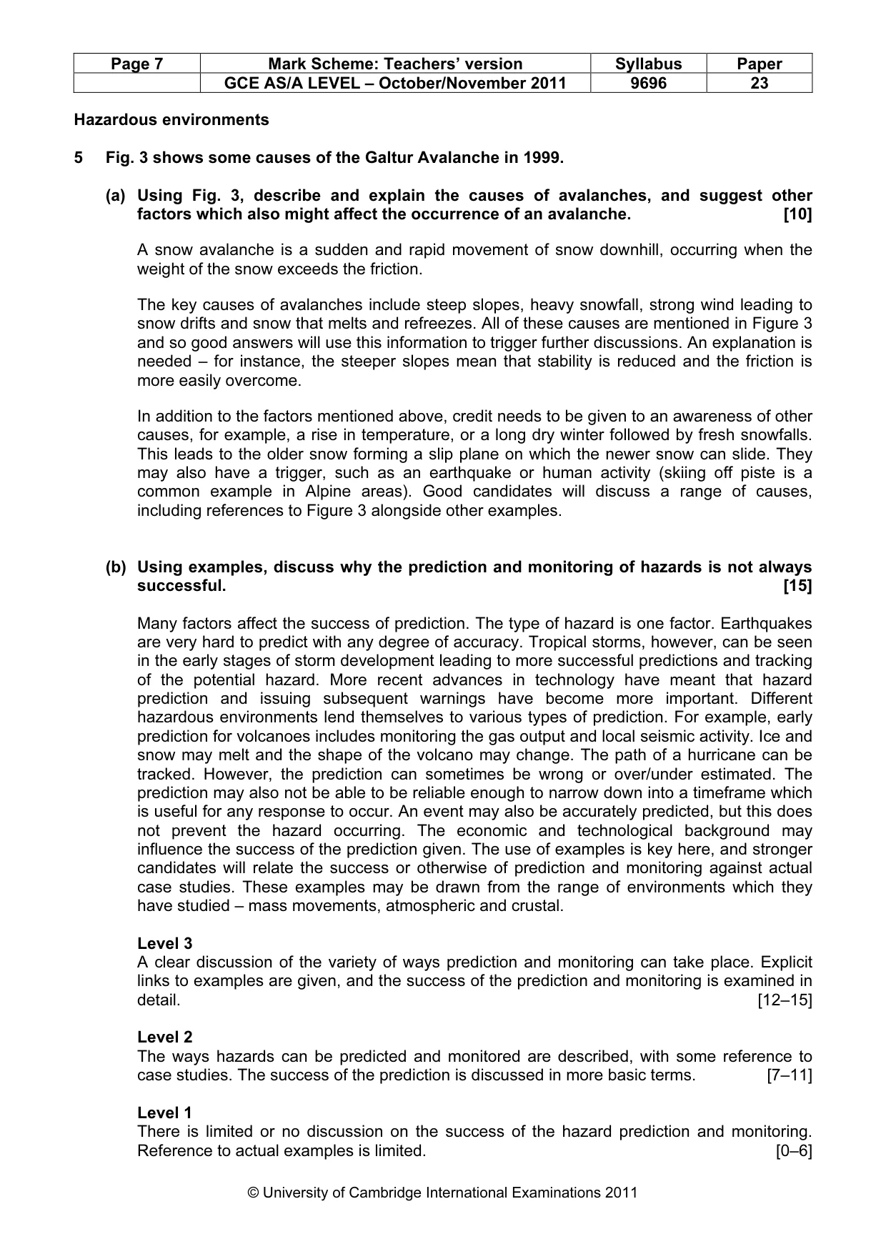 Mark scheme, page 7 of 10
