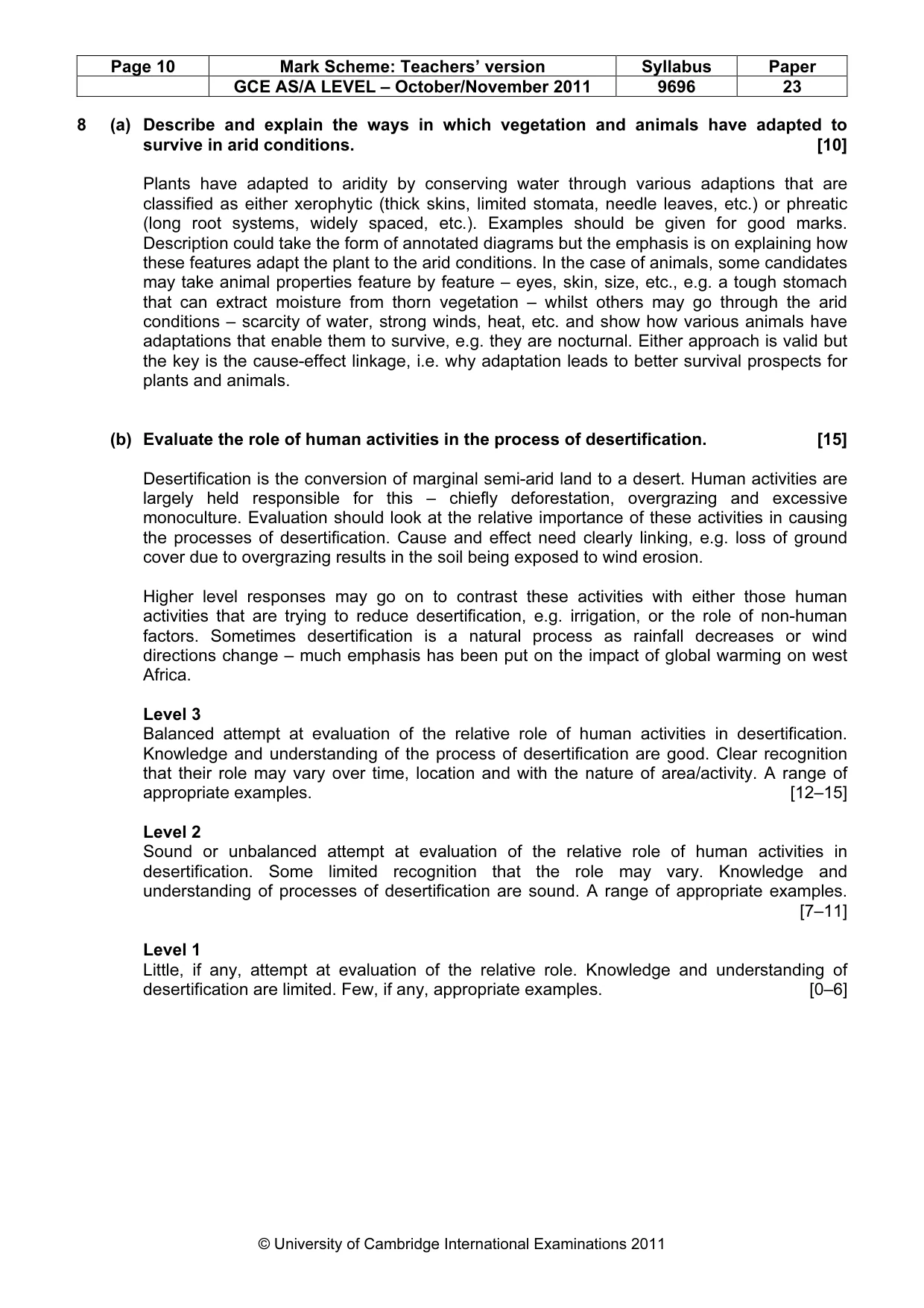 Mark scheme, page 10 of 10