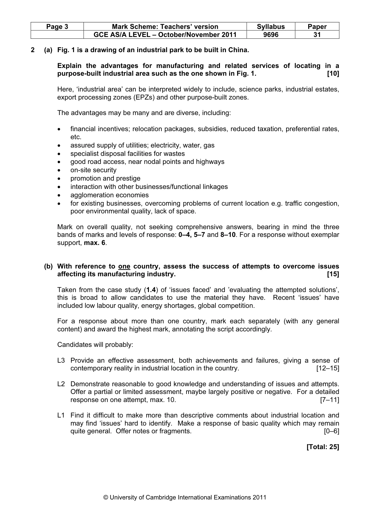 Mark scheme, page 3 of 11