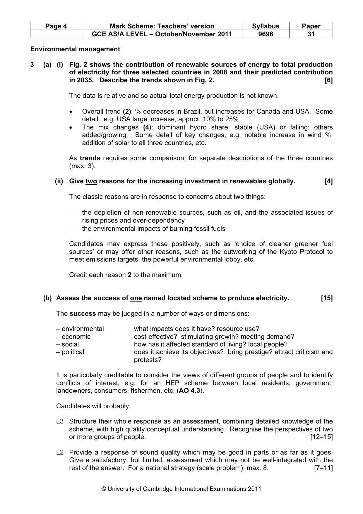 Mark scheme, page 4 of 11