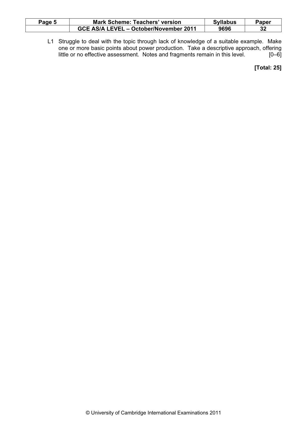 Mark scheme, page 5 of 10