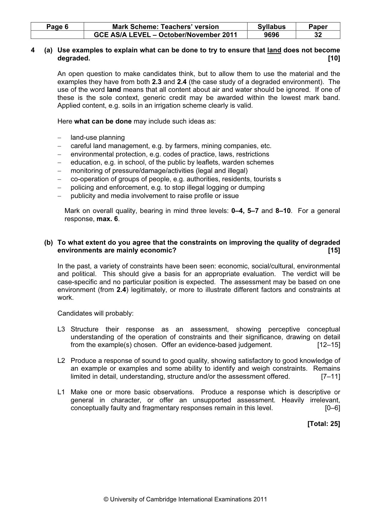 Mark scheme, page 6 of 10