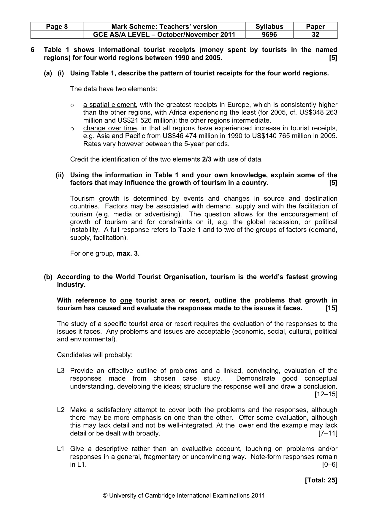Mark scheme, page 8 of 10