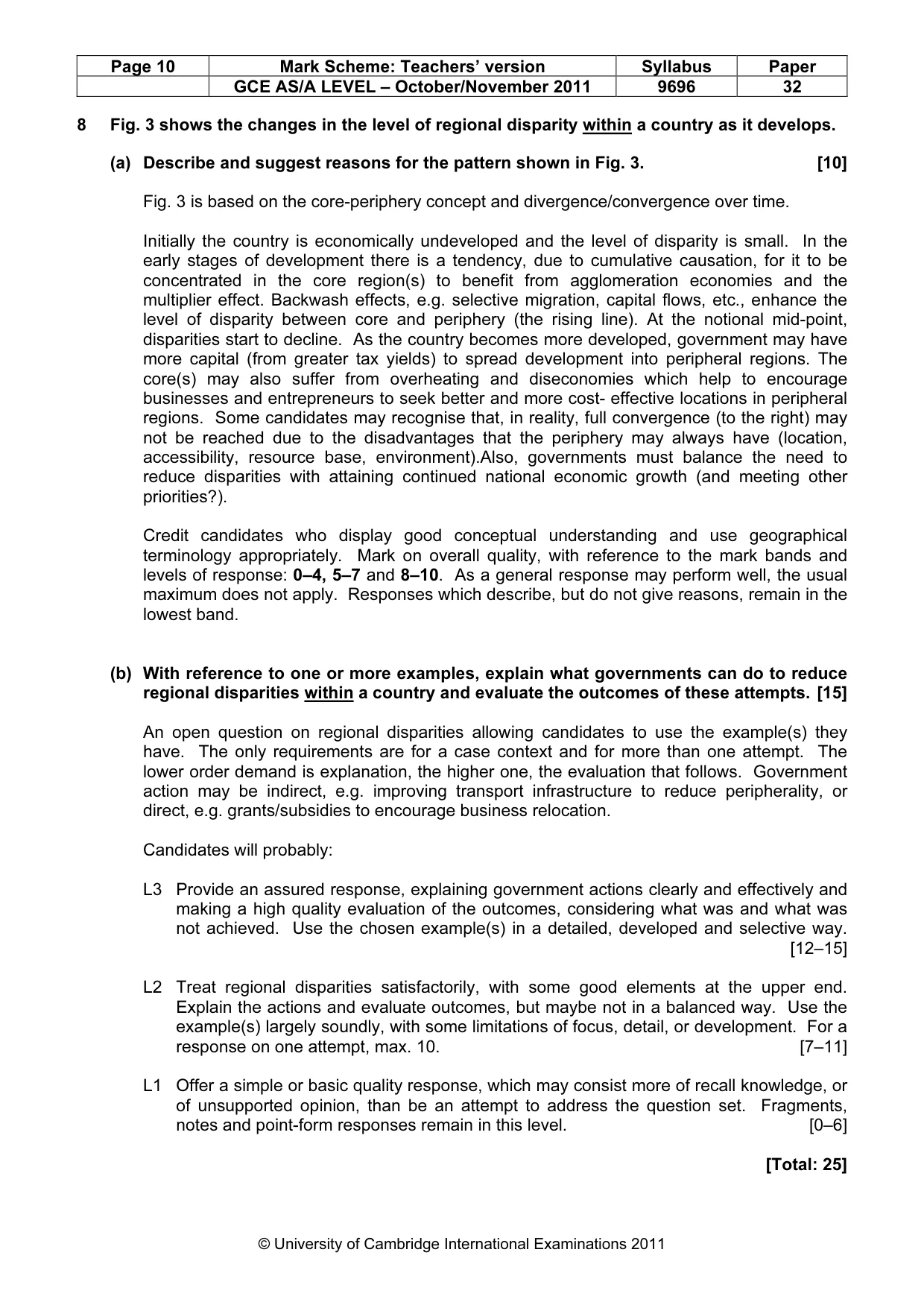 Mark scheme, page 10 of 10