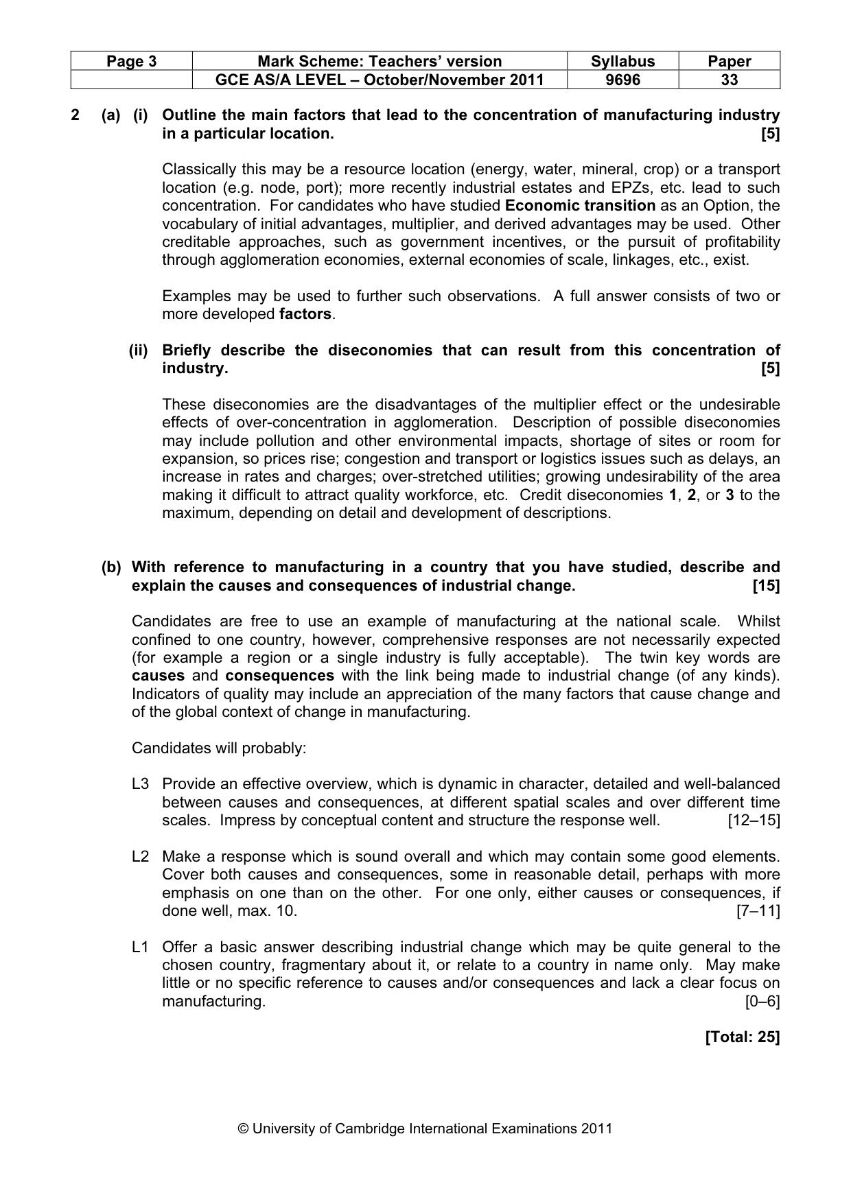 Mark scheme, page 3 of 9
