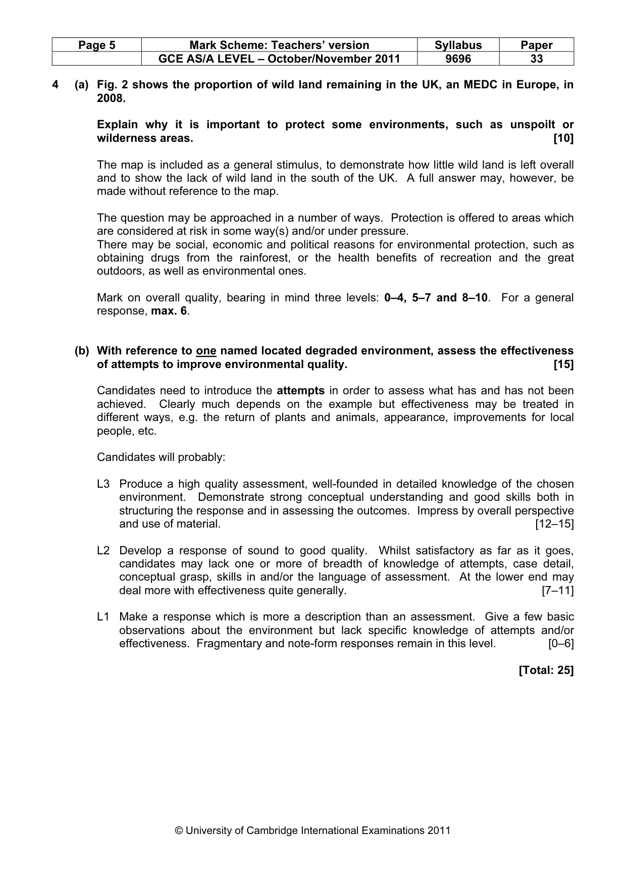 Mark scheme, page 5 of 9