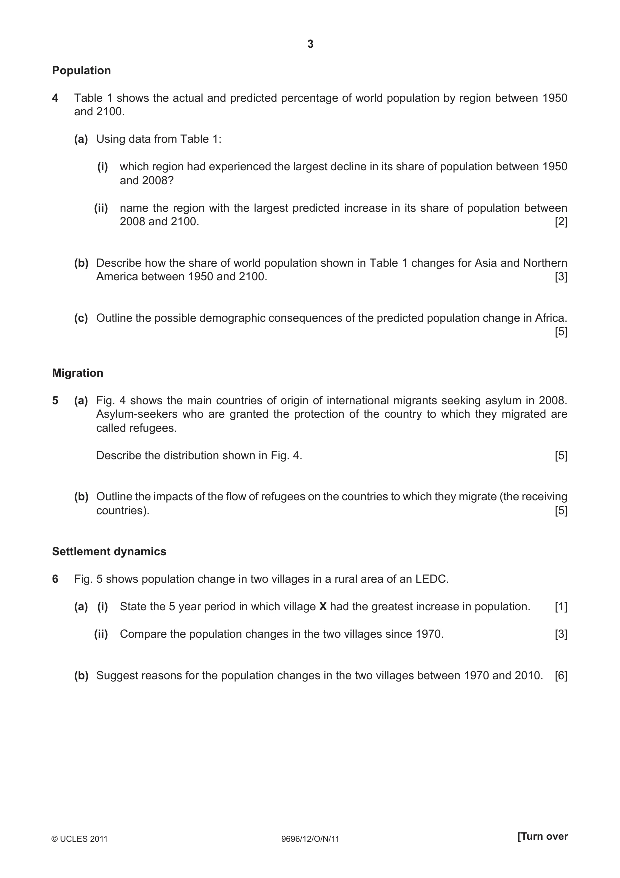 Cambridge A Level Geography 9696 2011 Oct/Nov Paper 1 · Variant 2 question paper, page 3 of 8