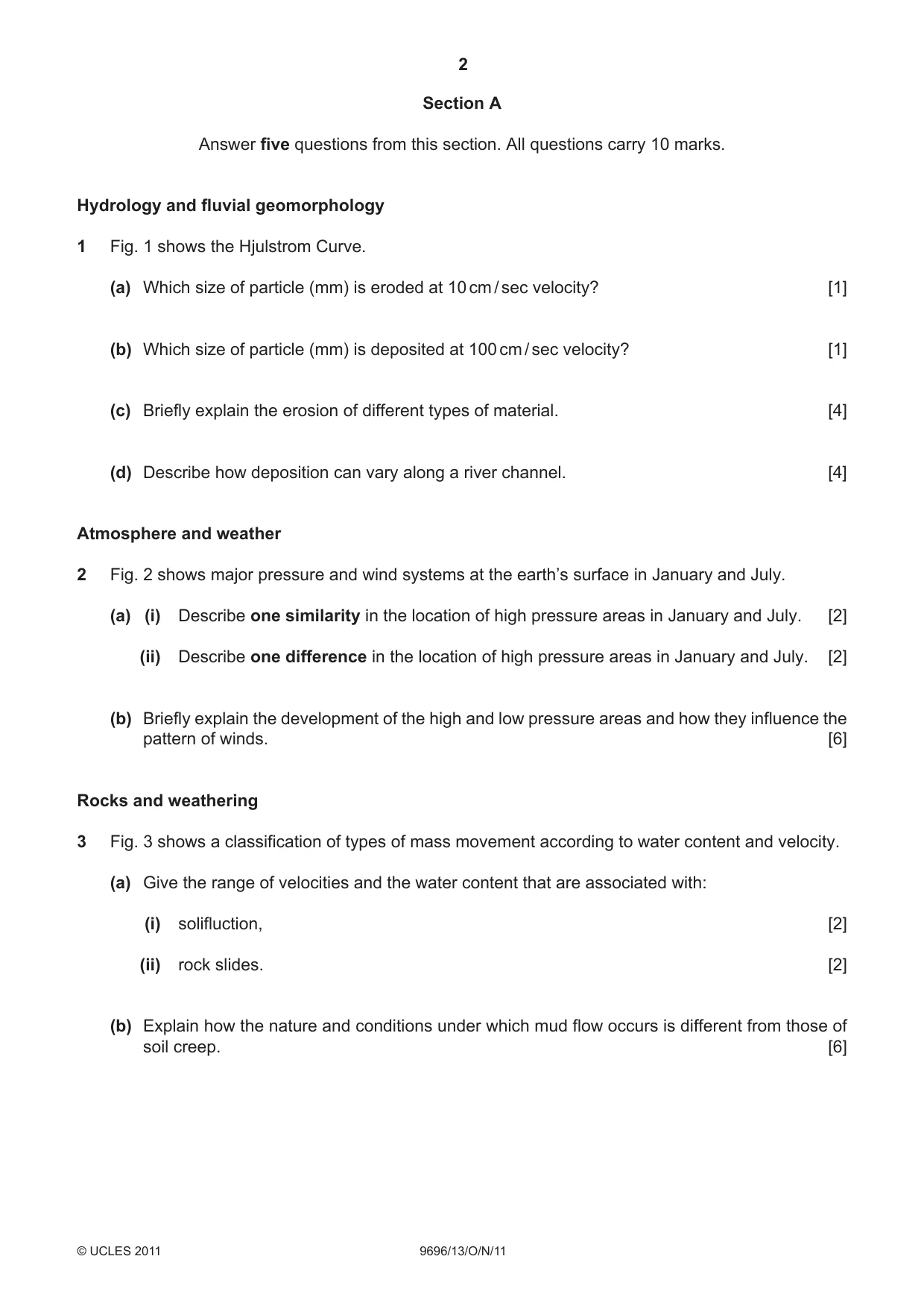 Cambridge A Level Geography 9696 2011 Oct/Nov Paper 1 · Variant 3 question paper, page 2 of 8