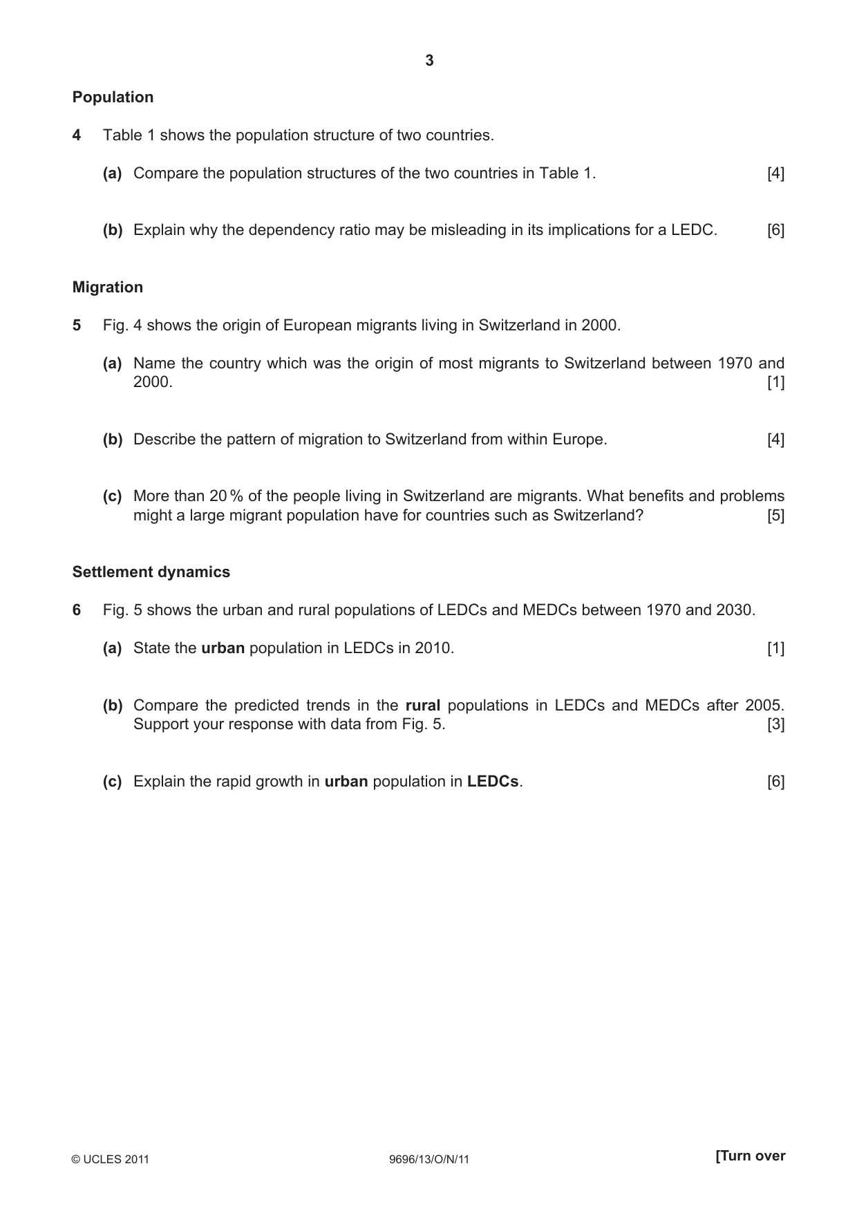 Cambridge A Level Geography 9696 2011 Oct/Nov Paper 1 · Variant 3 question paper, page 3 of 8