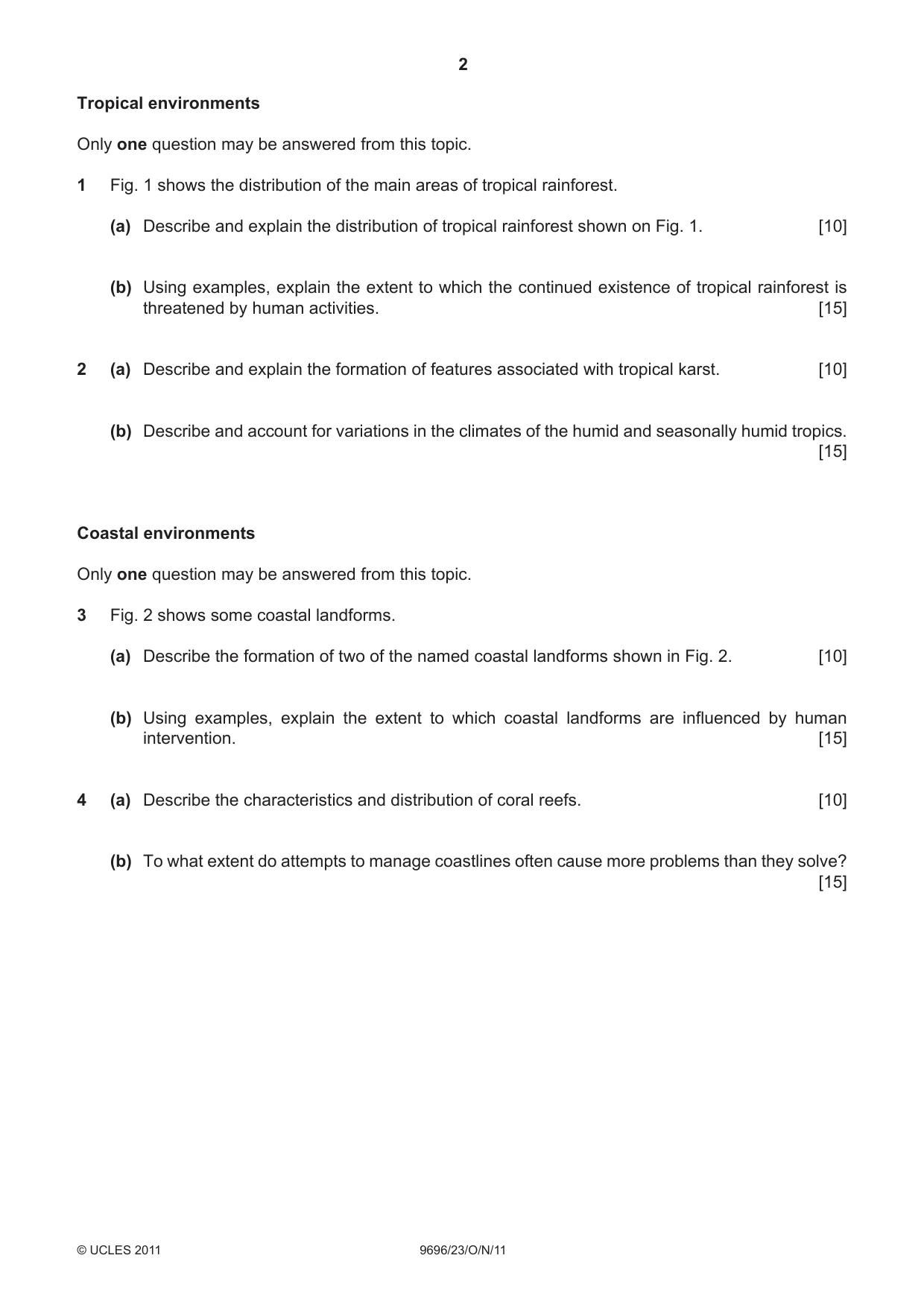 Cambridge A Level Geography 9696 2011 Oct/Nov Paper 2 · Variant 3 question paper, page 2 of 4