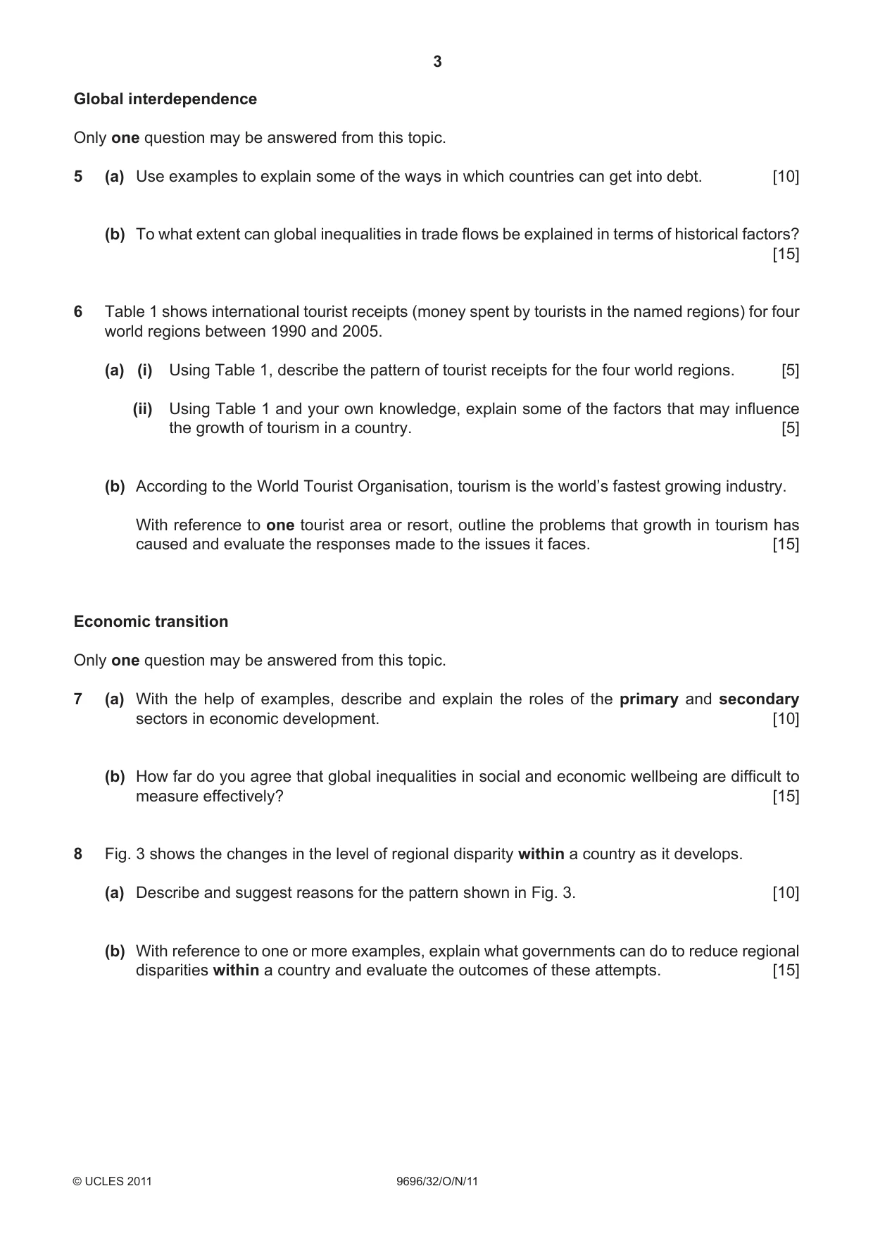 Cambridge A Level Geography 9696 2011 Oct/Nov Paper 3 · Variant 2 question paper, page 3 of 4