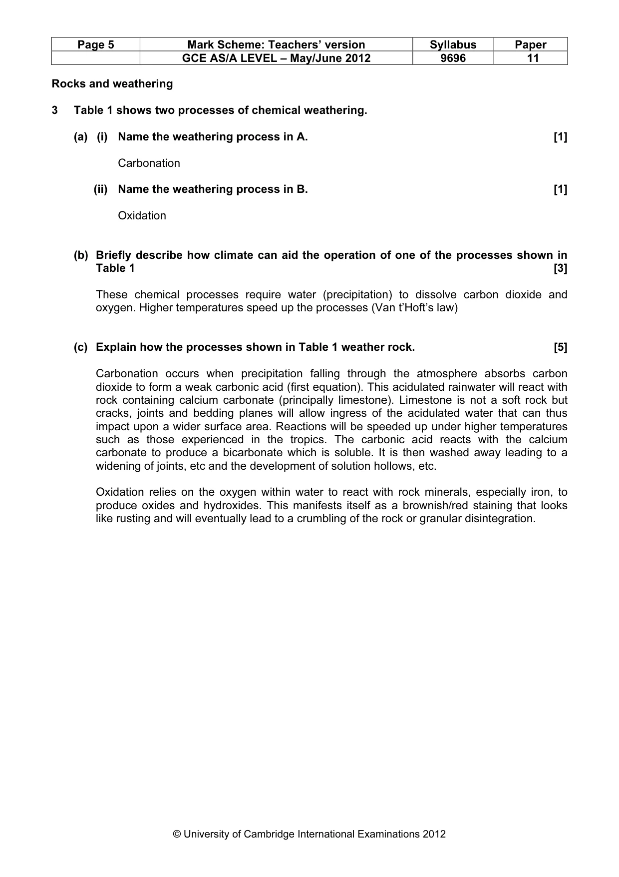 Mark scheme, page 5 of 16
