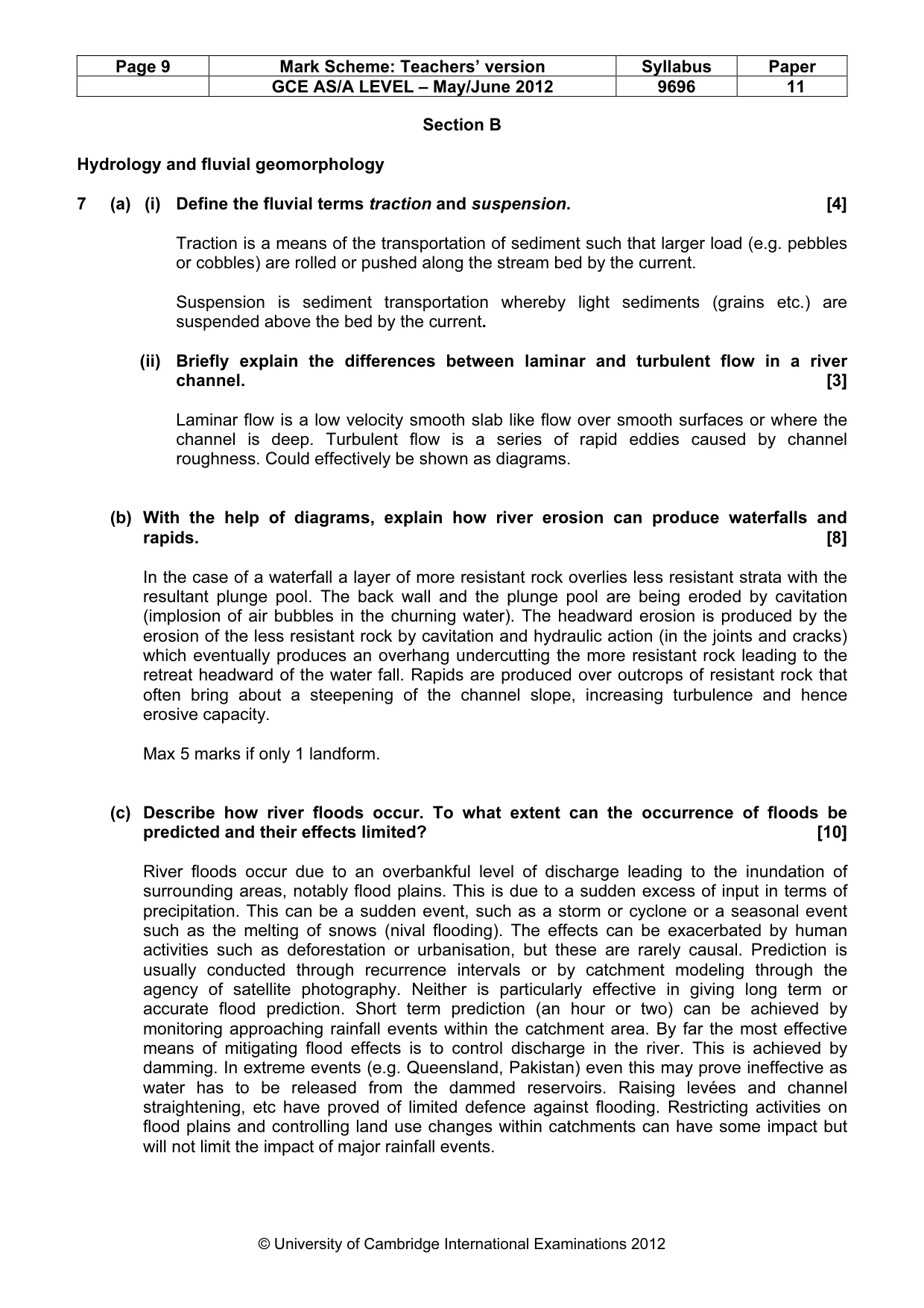 Mark scheme, page 9 of 16