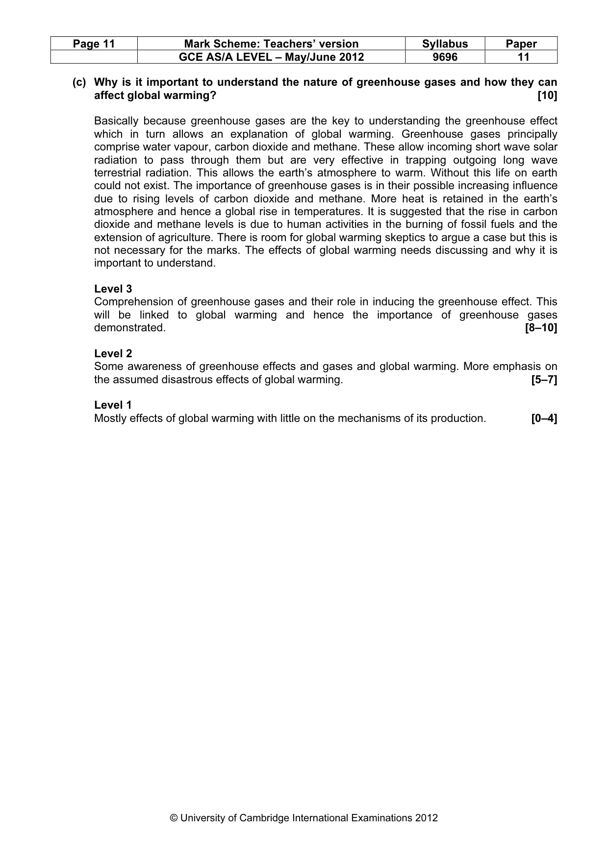Mark scheme, page 11 of 16
