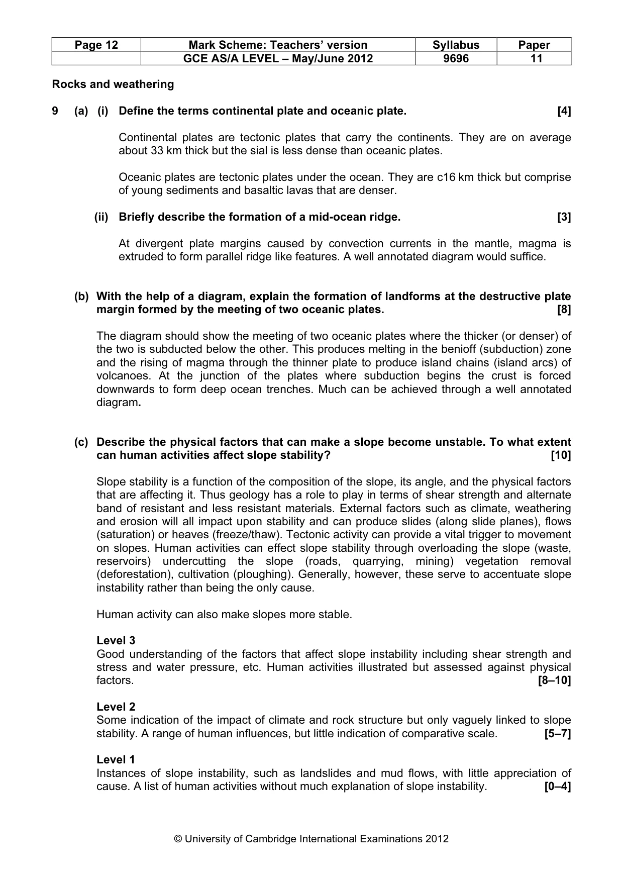 Mark scheme, page 12 of 16