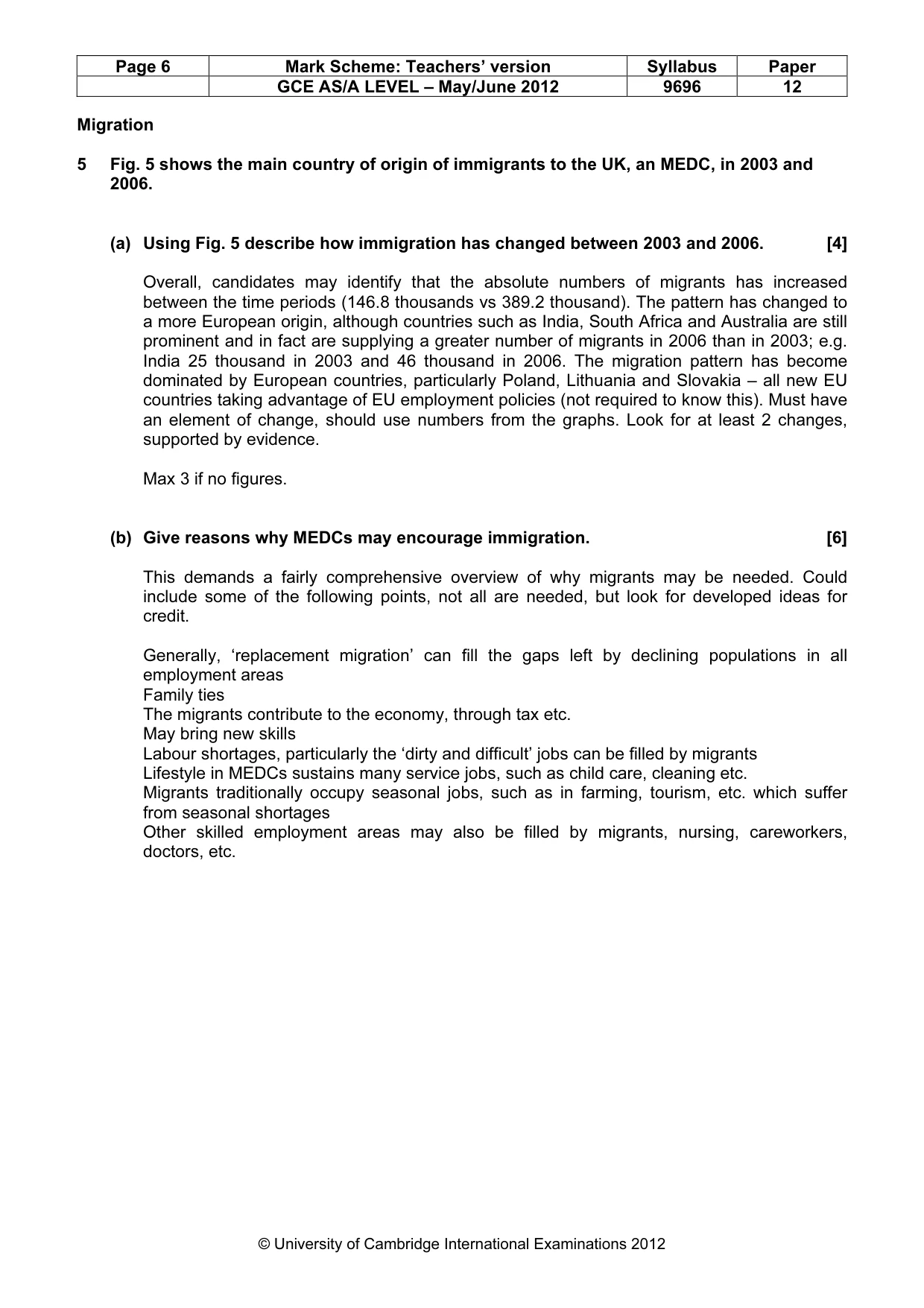 Mark scheme, page 6 of 18