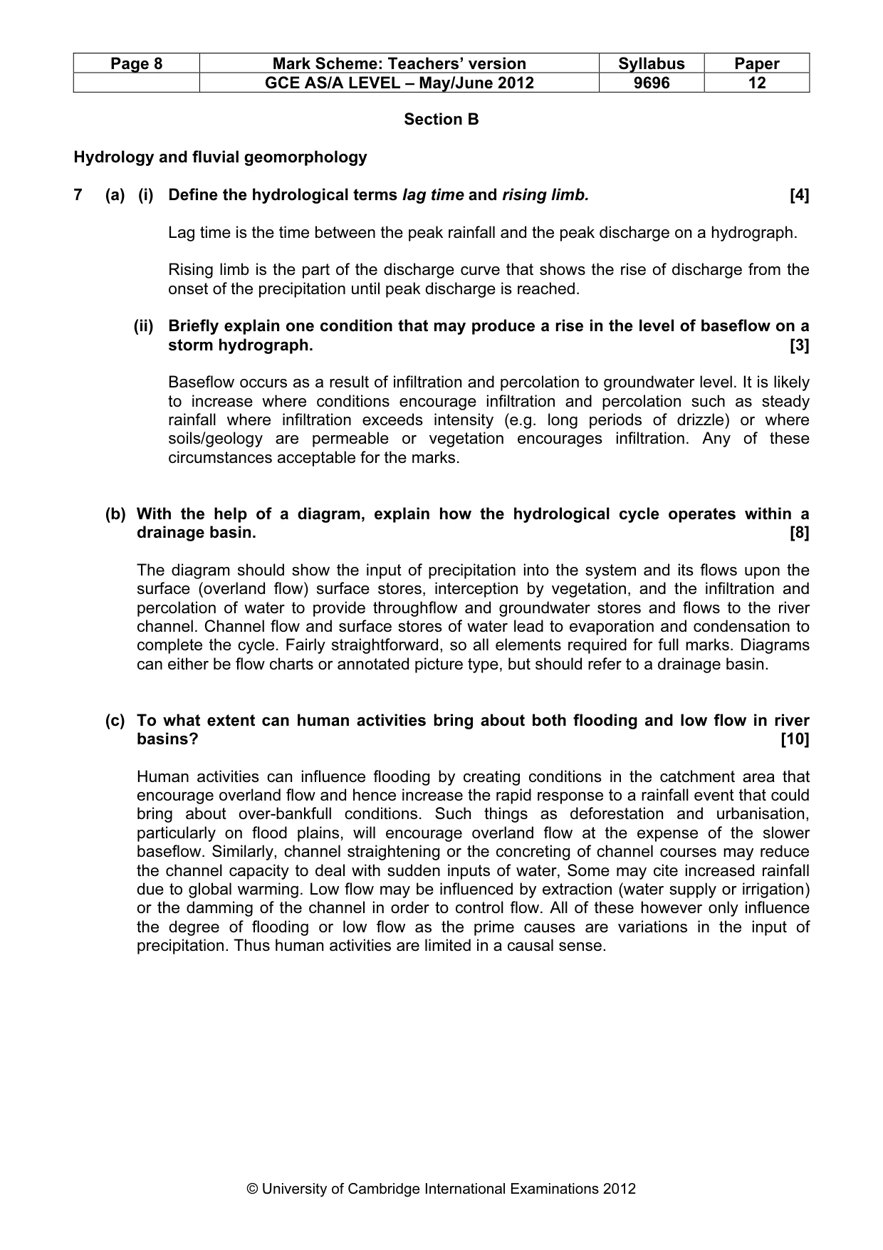Mark scheme, page 8 of 18