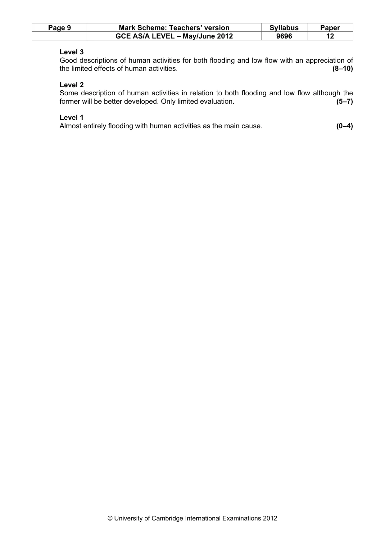 Mark scheme, page 9 of 18
