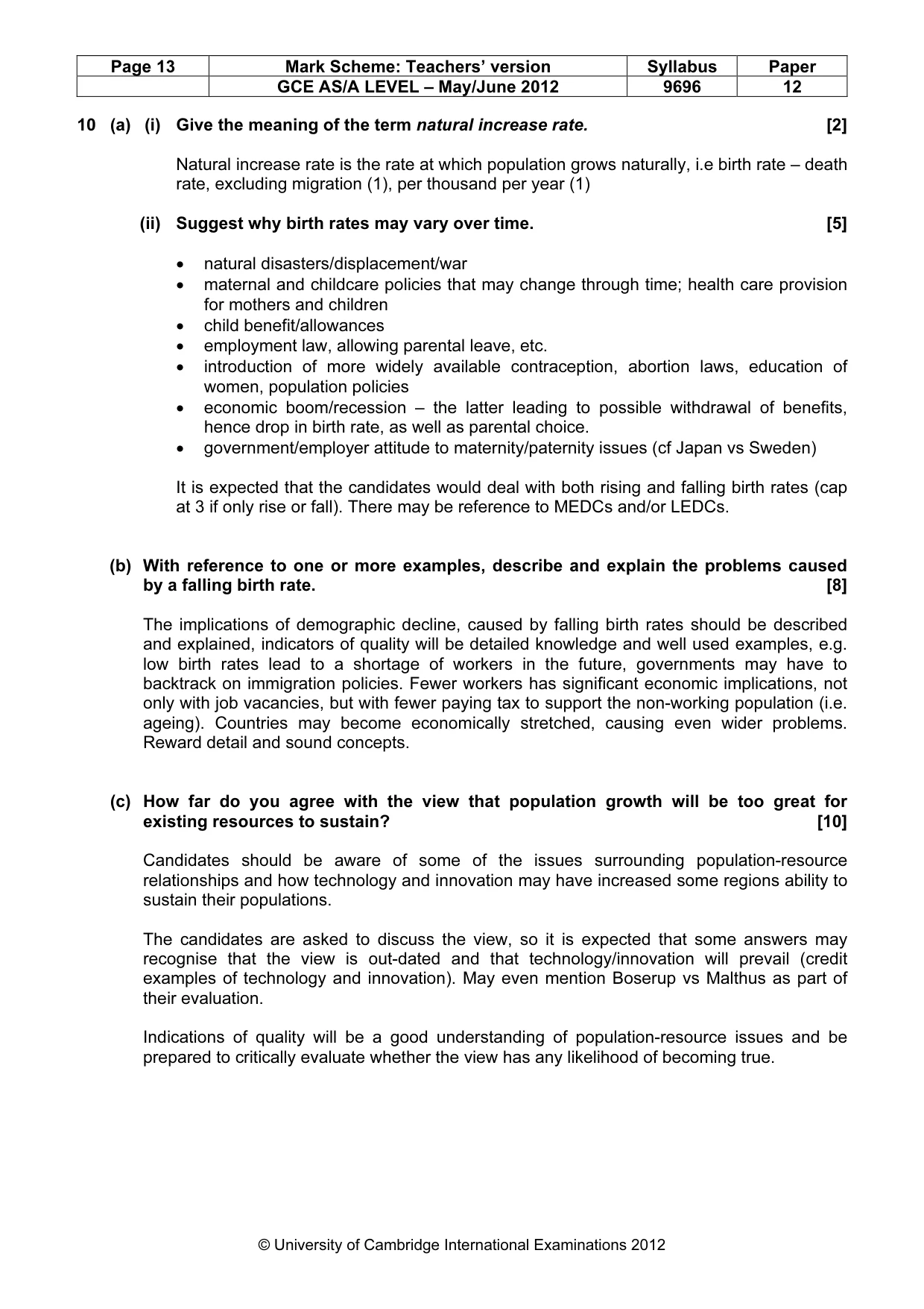 Mark scheme, page 13 of 18