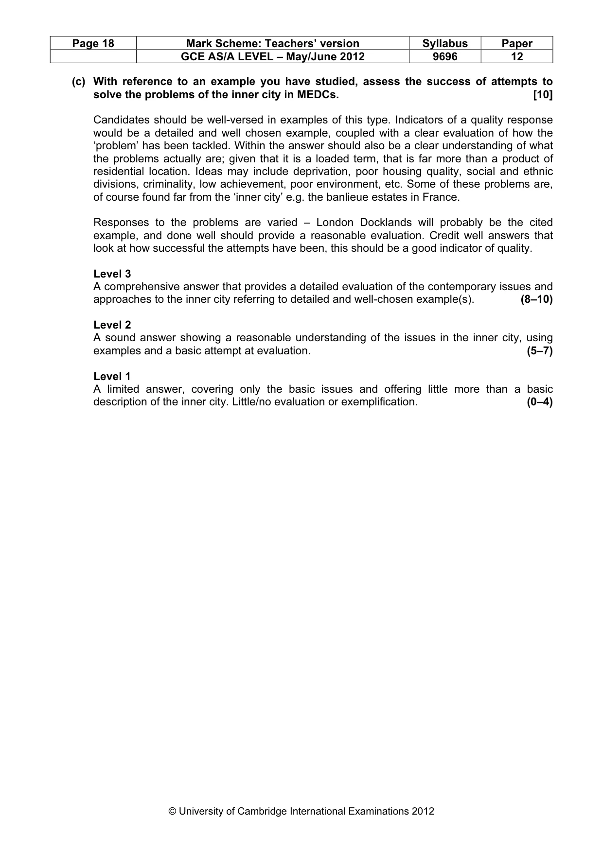 Mark scheme, page 18 of 18