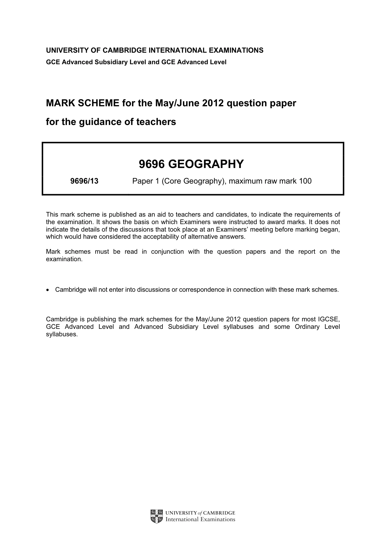 Mark scheme, page 1 of 16