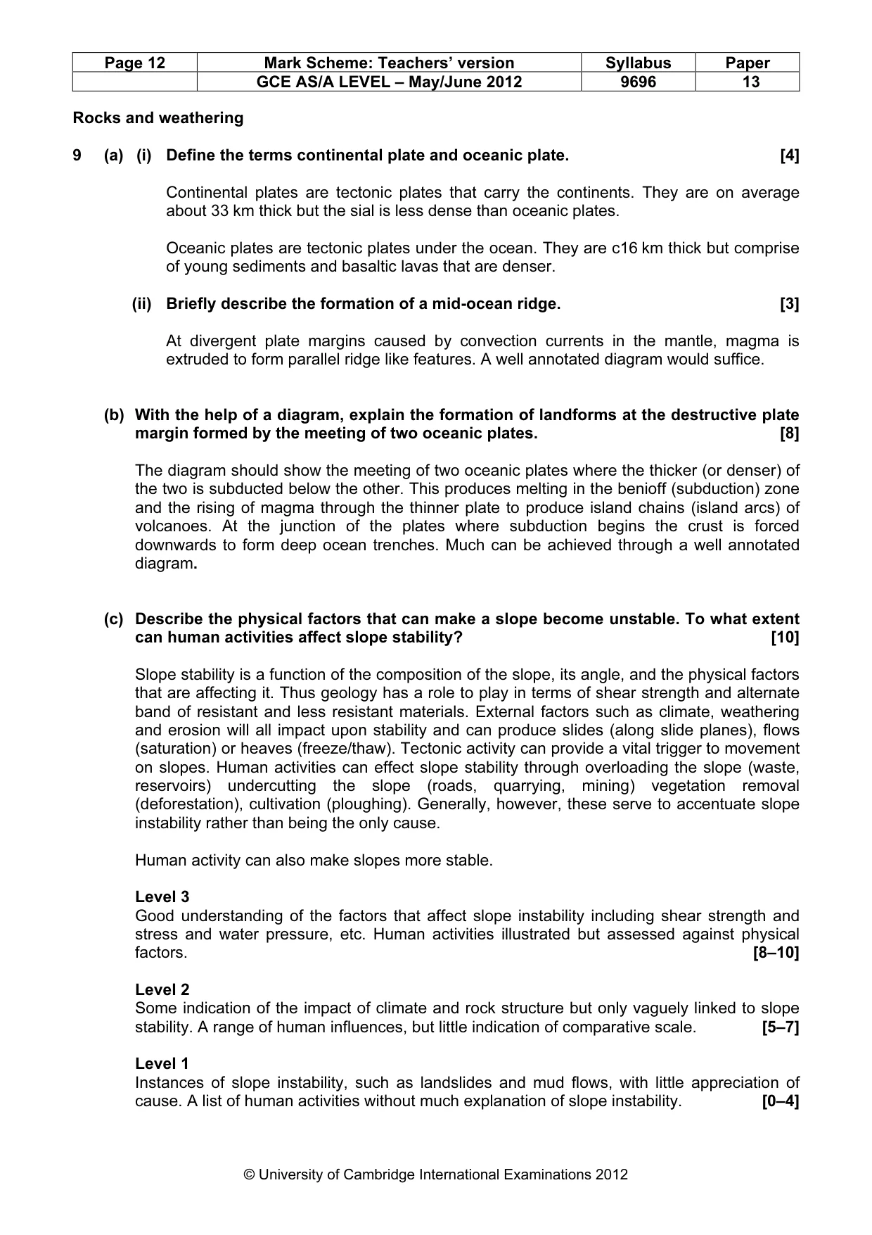 Mark scheme, page 12 of 16