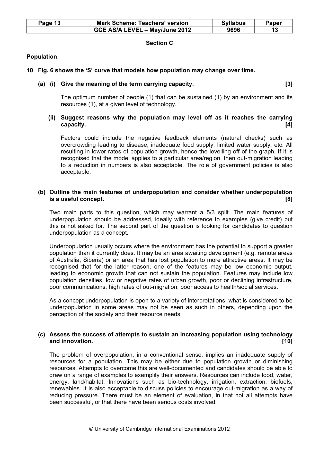 Mark scheme, page 13 of 16