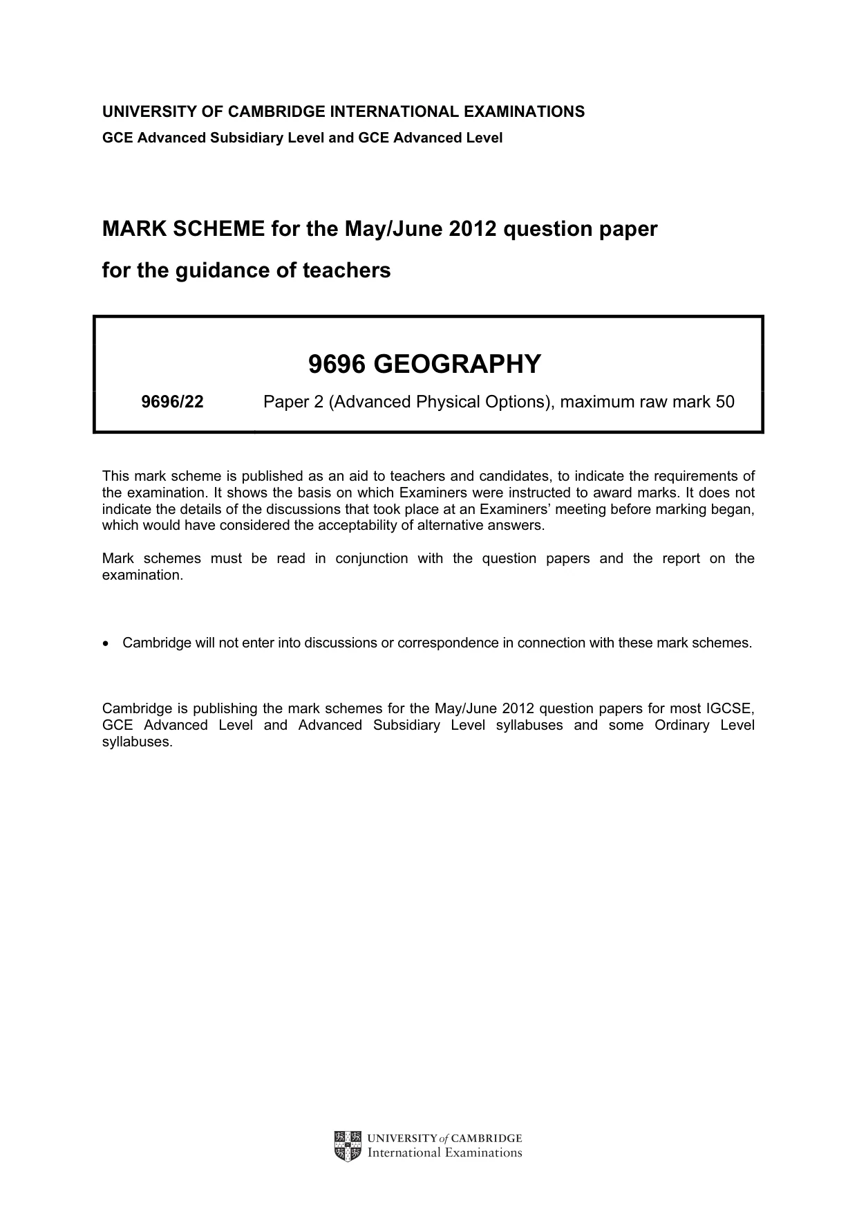 Mark scheme, page 1 of 9