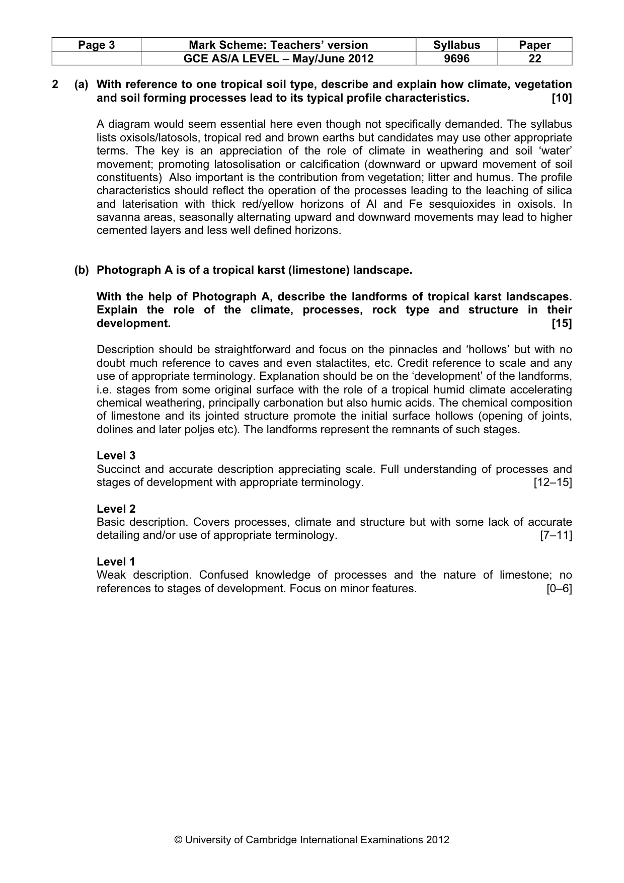 Mark scheme, page 3 of 9