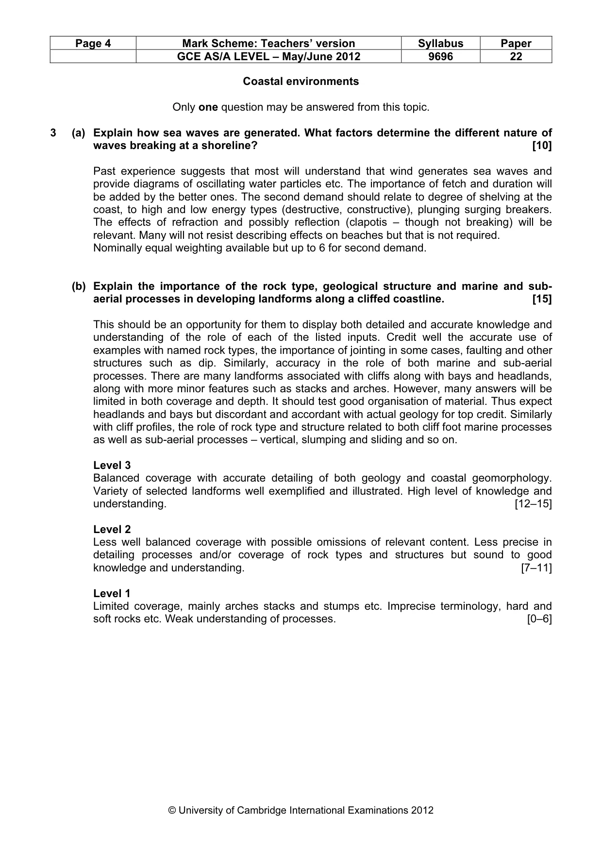 Mark scheme, page 4 of 9