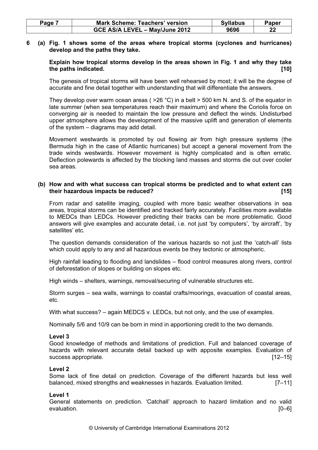 Mark scheme, page 7 of 9