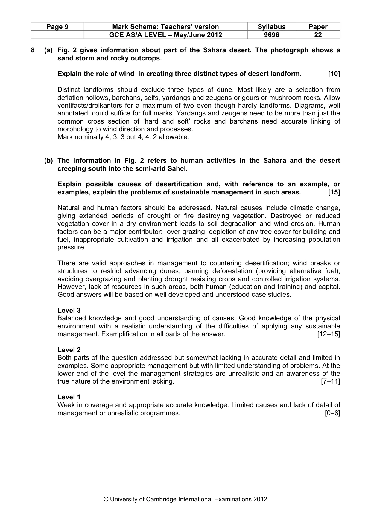 Mark scheme, page 9 of 9
