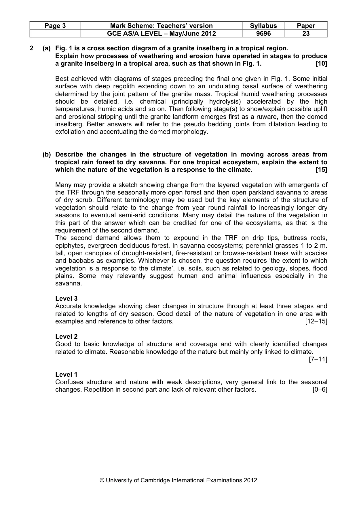Mark scheme, page 3 of 9